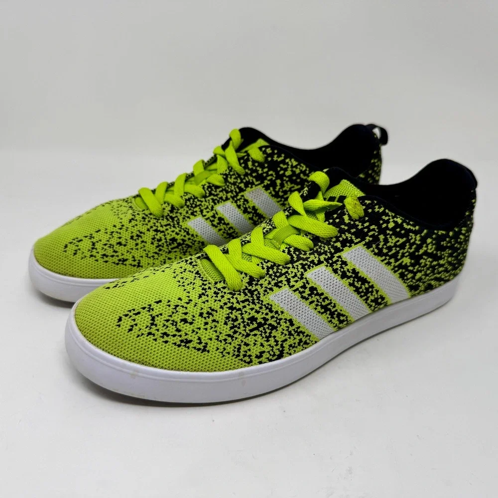 Adidas Adicross Spikeless Golf Shoes Solar Lime & Black Knit Men's 10.5